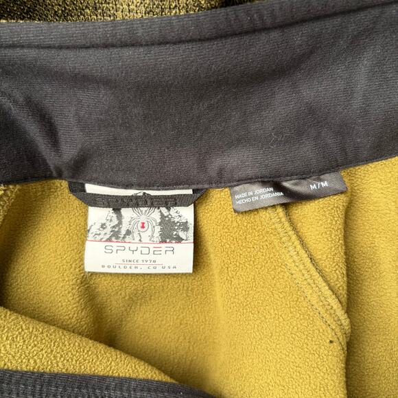 Spyder Men's Outbound Green Black Sz Medium Quarter Zip Jacket Sweater - Picture 6 of 7